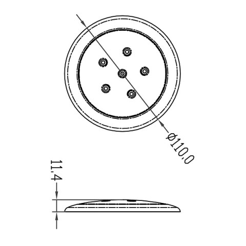 Plafoniera inox a LED mm.110 12V (L4406070)